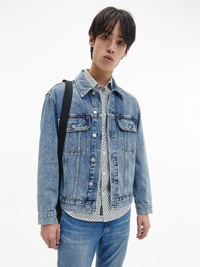 Calvin Klein Ruhák HU023008 | Calvin Klein Denim Férfi Dzseki Sötét Kék
